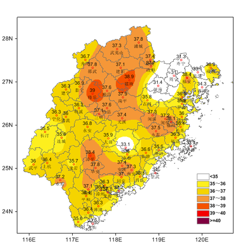 福建地理气候温度分布规律?福建最高温度是多少度-图1 福建地理气候温度分布规律?福建最高温度是多少度-图1
