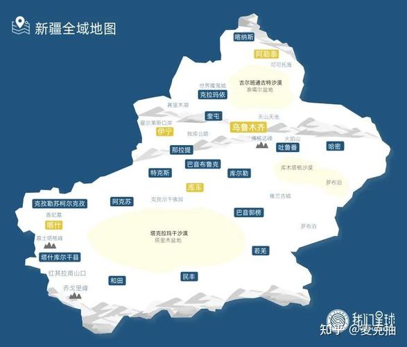 新疆的南疆和北疆分别为哪些市县?新疆有多少地区-图2 新疆的南疆和北疆分别为哪些市县?新疆有多少地区-图2