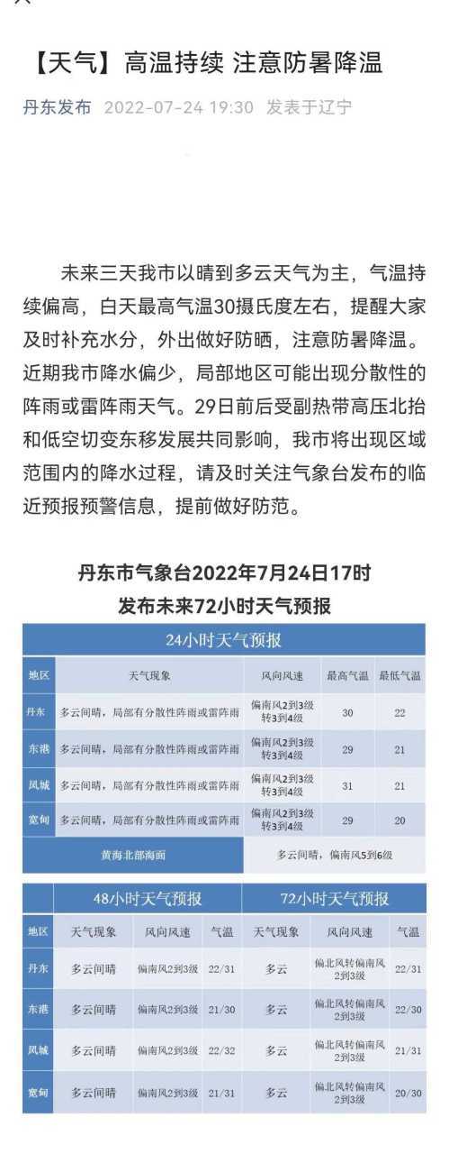 今年辽宁会有高温吗?明天丹东多少度-图3 今年辽宁会有高温吗?明天丹东多少度-图3