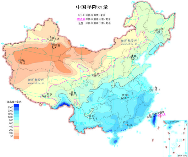 请帮忙列出中国各省年均降水量!急!急!急?降水量一般多少-图1 请帮忙列出中国各省年均降水量!急!急!急?降水量一般多少-图1