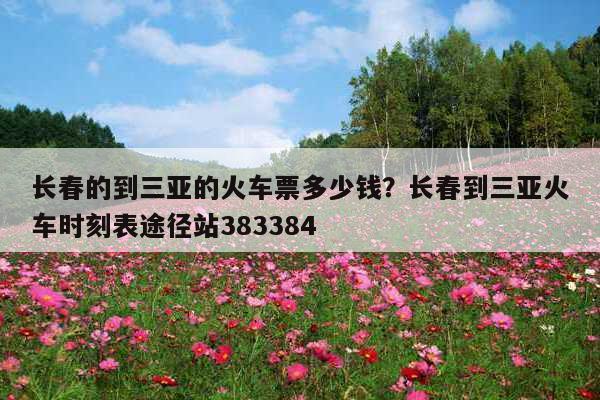 长春到三亚火车票价格?三亚往长春邮寄车多少钱-图2 长春到三亚火车票价格?三亚往长春邮寄车多少钱-图2