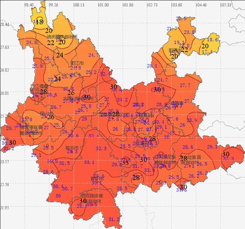 云南各市气温排行?瑞丽最高温度多少-图1 云南各市气温排行?瑞丽最高温度多少-图1