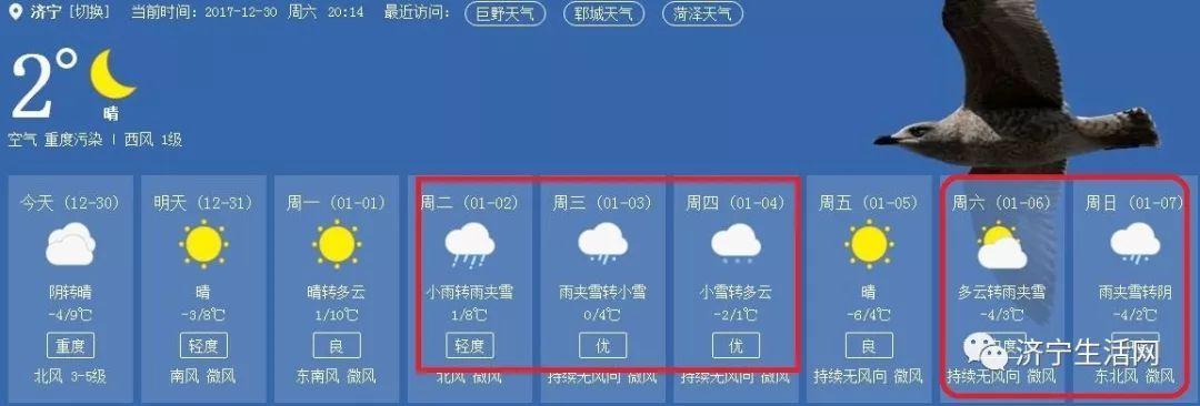 济宁冬天最冷能到多少度?济宁冬天最低温度是多少-图1 济宁冬天最冷能到多少度?济宁冬天最低温度是多少-图1