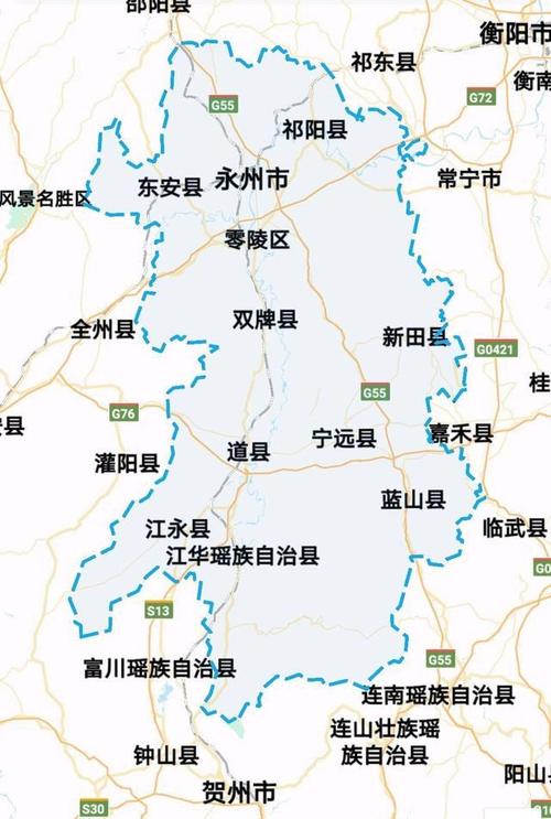 湖南省永州市有哪几个县?全州到大庆坪多少公里-图2 湖南省永州市有哪几个县?全州到大庆坪多少公里-图2